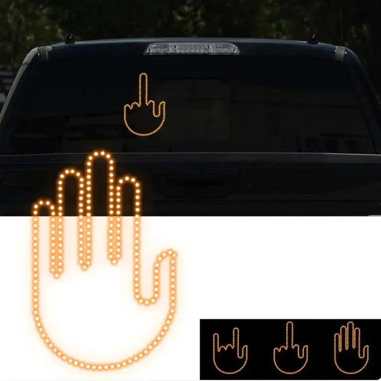 Funny New LED Illuminated Gesture Light Car Finger Light With Remote Road Rage Signs Middle Finger Gesture Light Hand Lamp