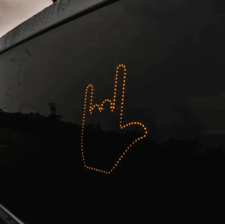 Funny New LED Illuminated Gesture Light Car Finger Light With Remote Road Rage Signs Middle Finger Gesture Light Hand Lamp