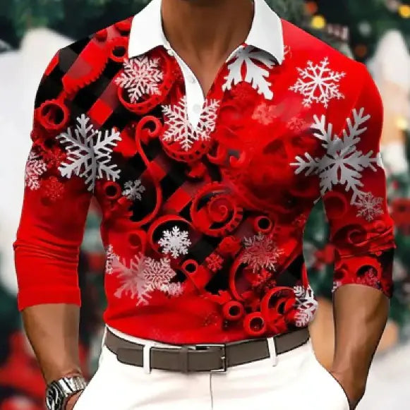 Santa Long-sleeved Polo Shirt