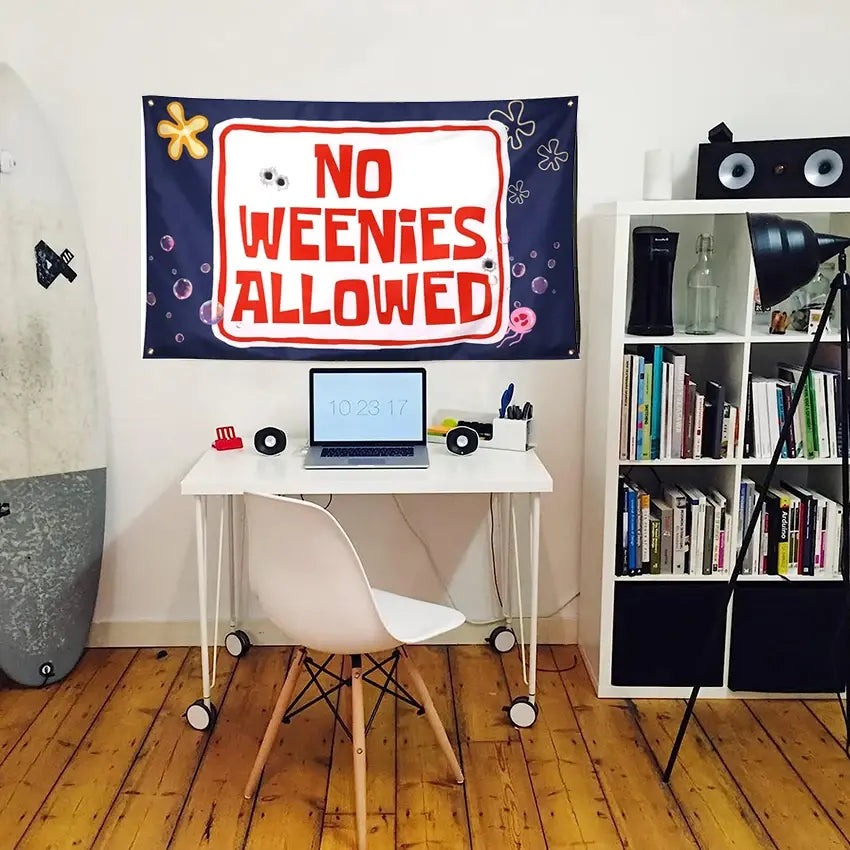 No Weenies Allowed Flag Funny Banner