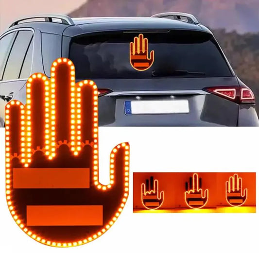 Funny New LED Illuminated Gesture Light Car Finger Light With Remote Road Rage Signs Middle Finger Gesture Light Hand Lamp