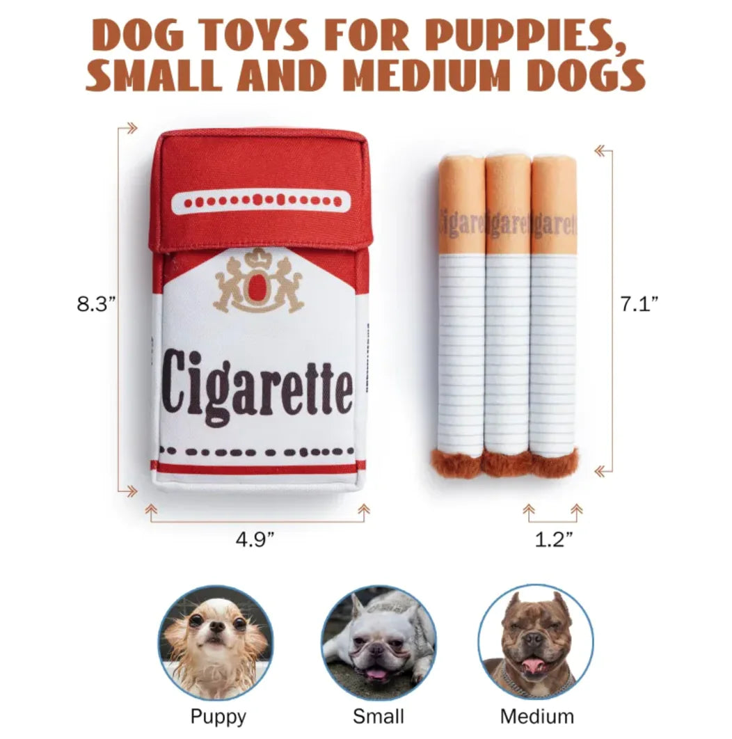 Funny Cigarette Plush Dog Toy