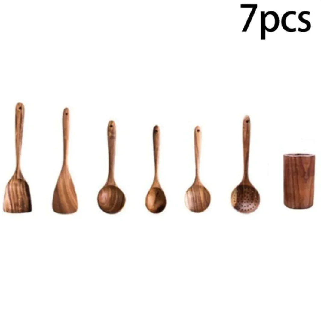 Acacia Wood Cooking Spatula Set